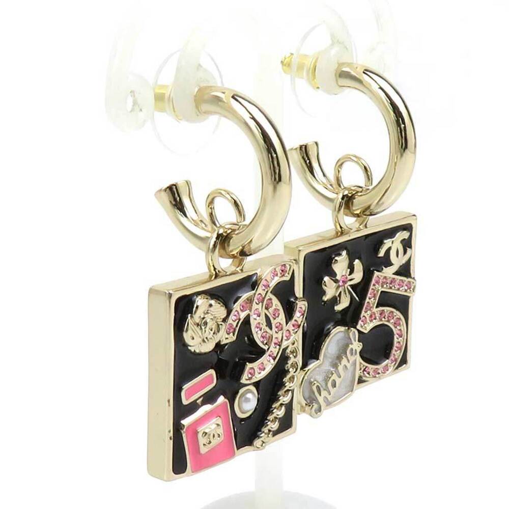 CHANEL Black Logo Earrings - Picture 2 of 5